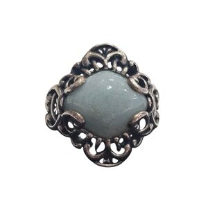 Carolyn Pollack Sterling Silver & Amazonite Filigree Ring Size 10
